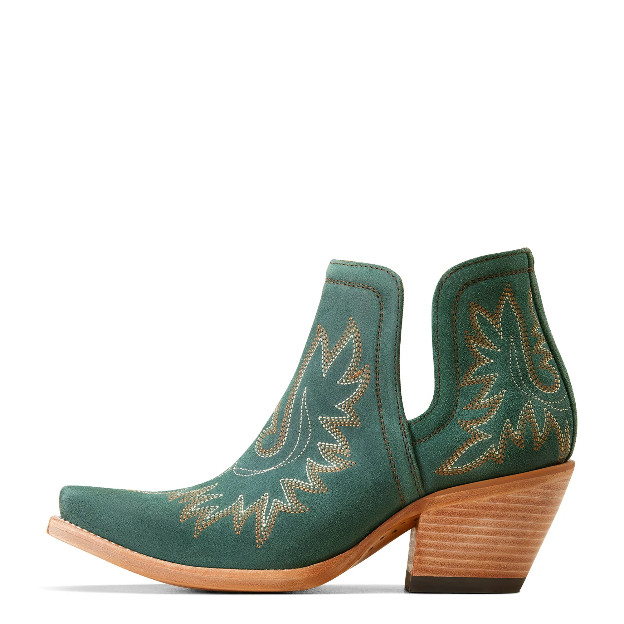 Ariat Ladies Dixon Western Poseidon Suede Green Snip Toe Boot 10046866