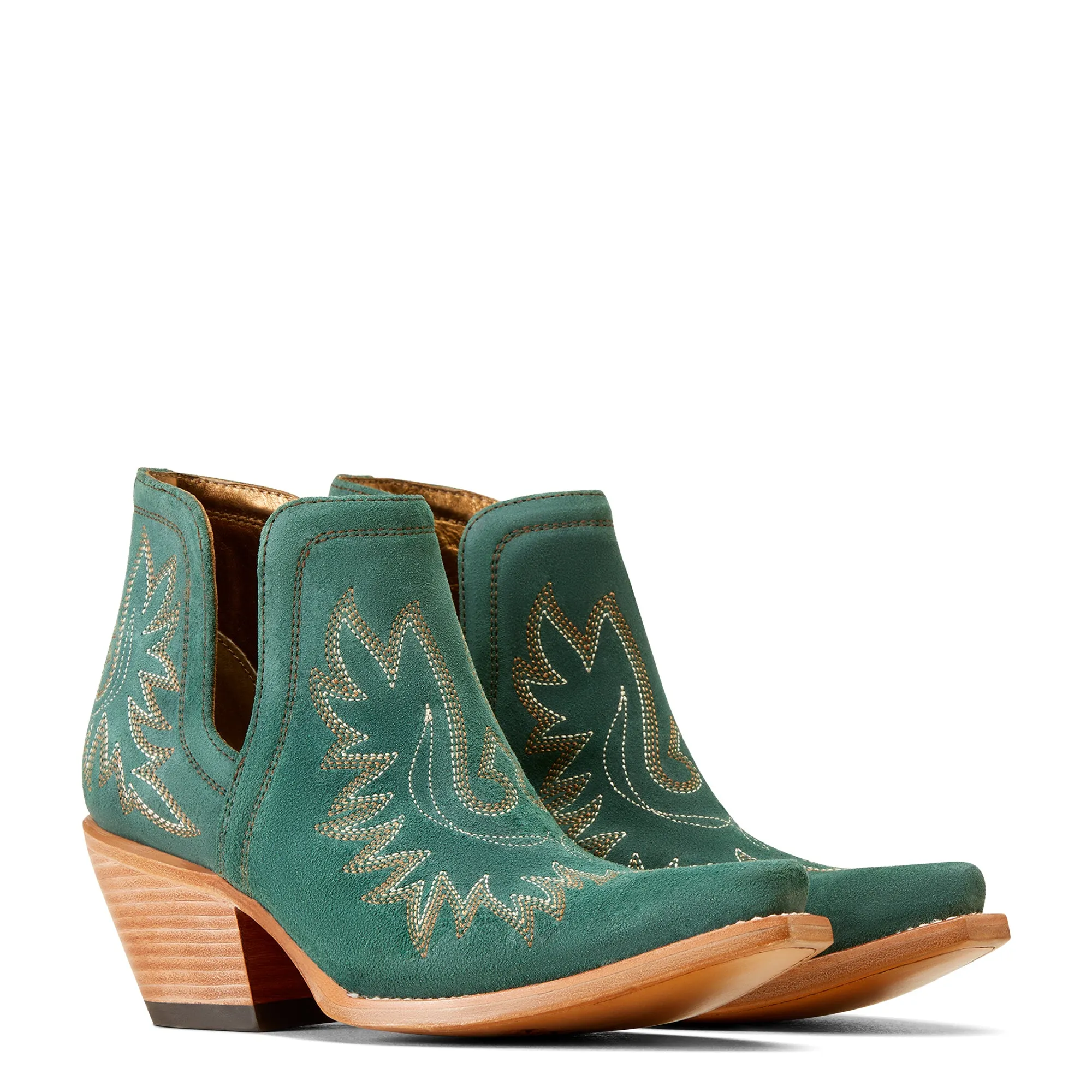 Ariat Ladies Dixon Western Poseidon Suede Green Snip Toe Boot 10046866
