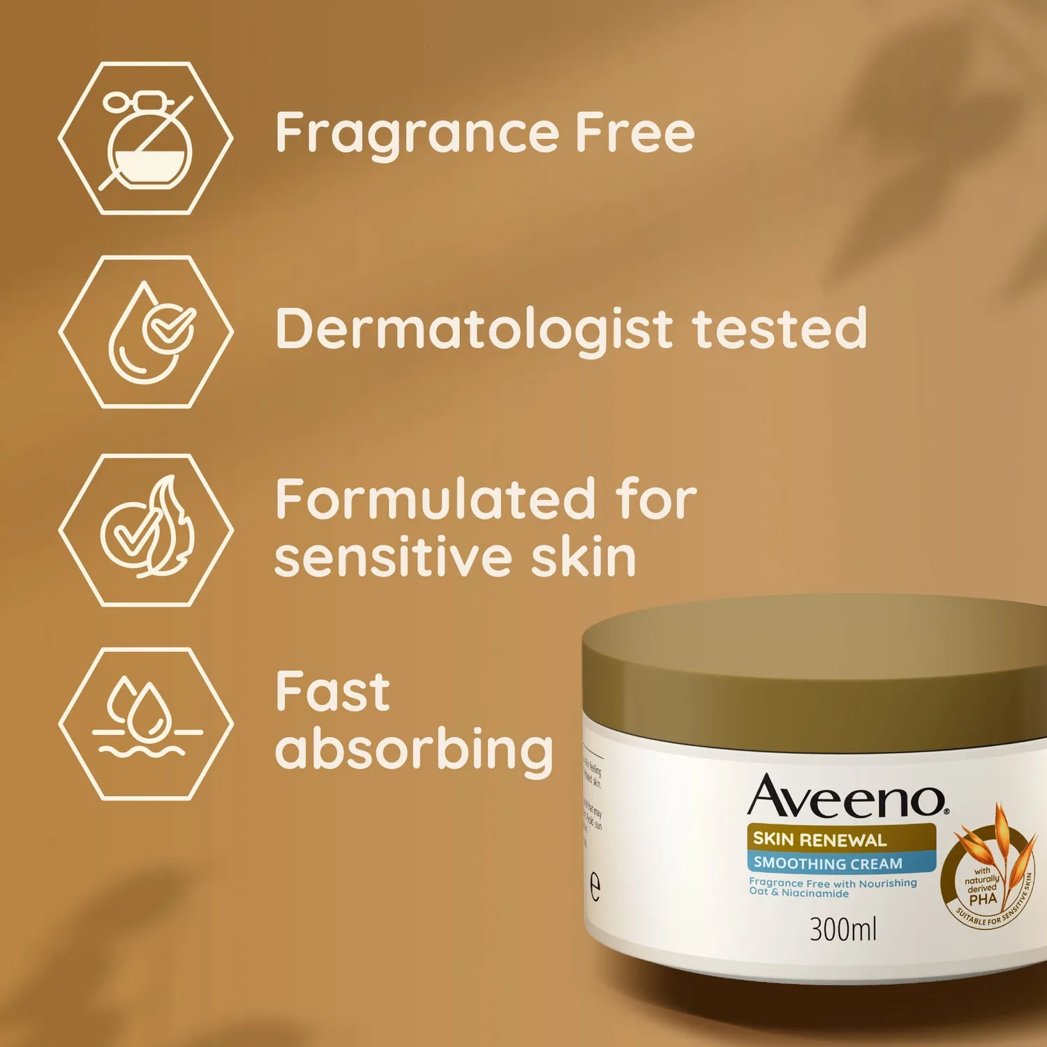 Aveeno Skin Renewal Smoothing Cream 300ml