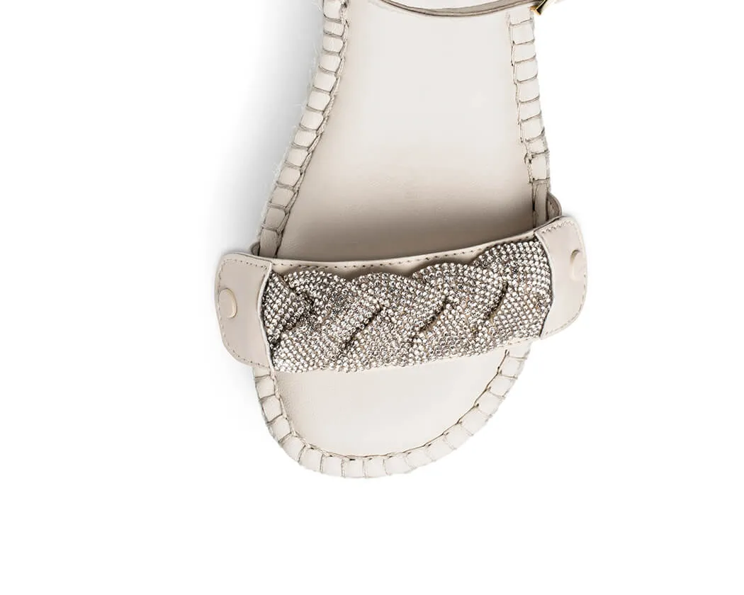 Braided Glitter - Wedge Bast High Crema PS1