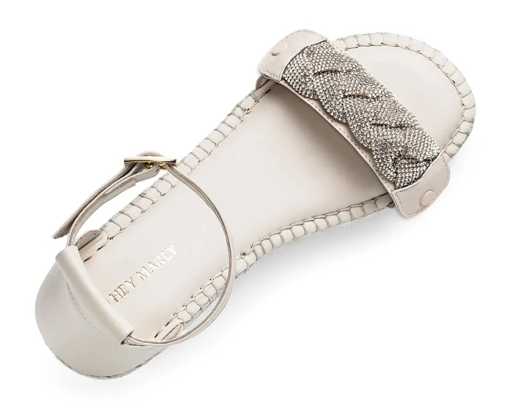 Braided Glitter - Wedge Bast High Crema PS1