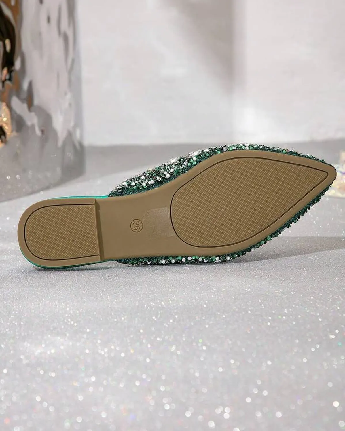 Bright diamond toe slippers