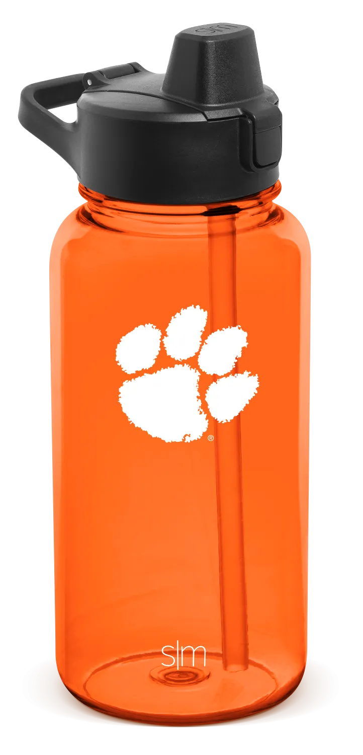 Collegiate Plastic Summit Water Bottle with Simple Flip Straw Lid