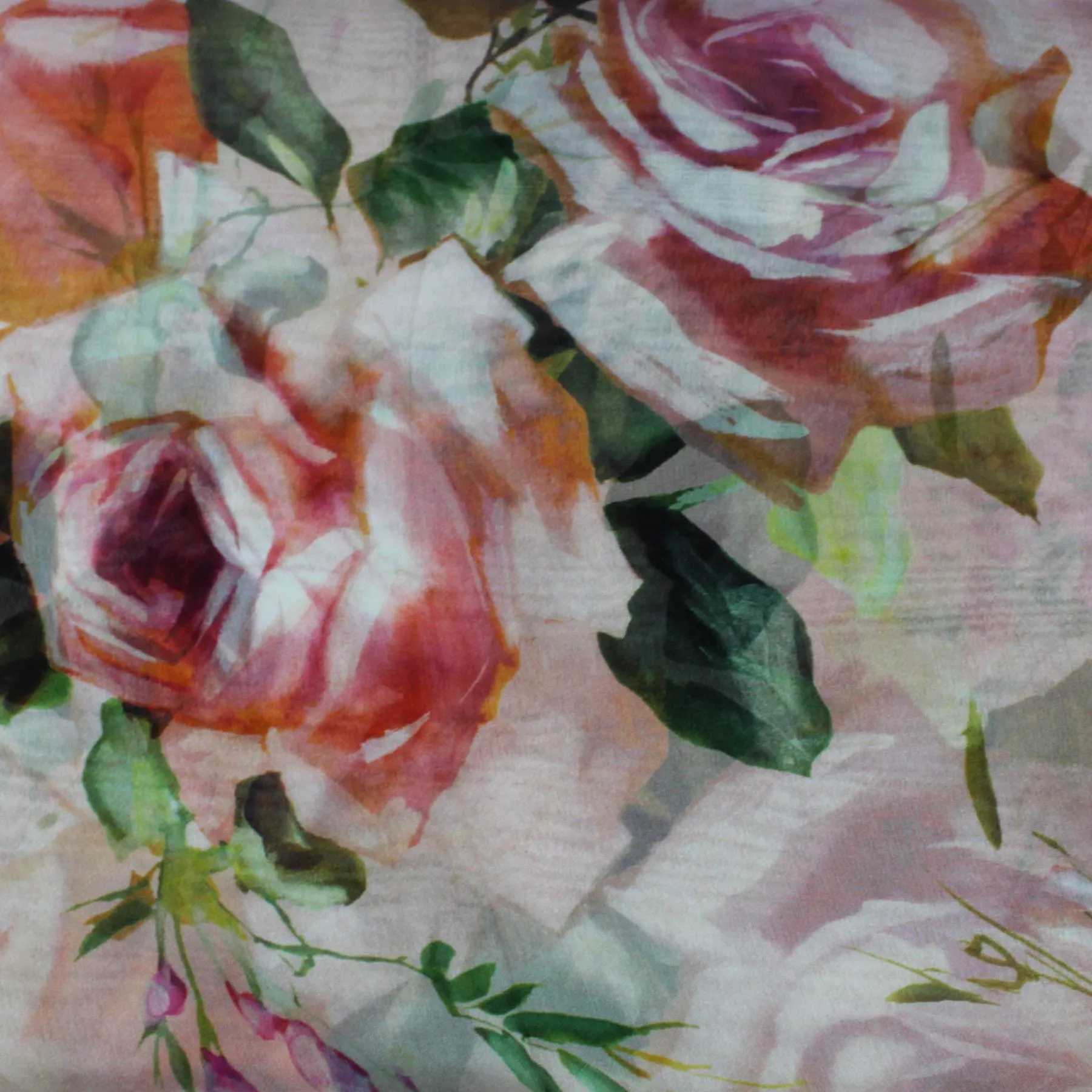 Dolce & Gabbana Scarf Roses Pink Floral - Chiffon Silk Shawl