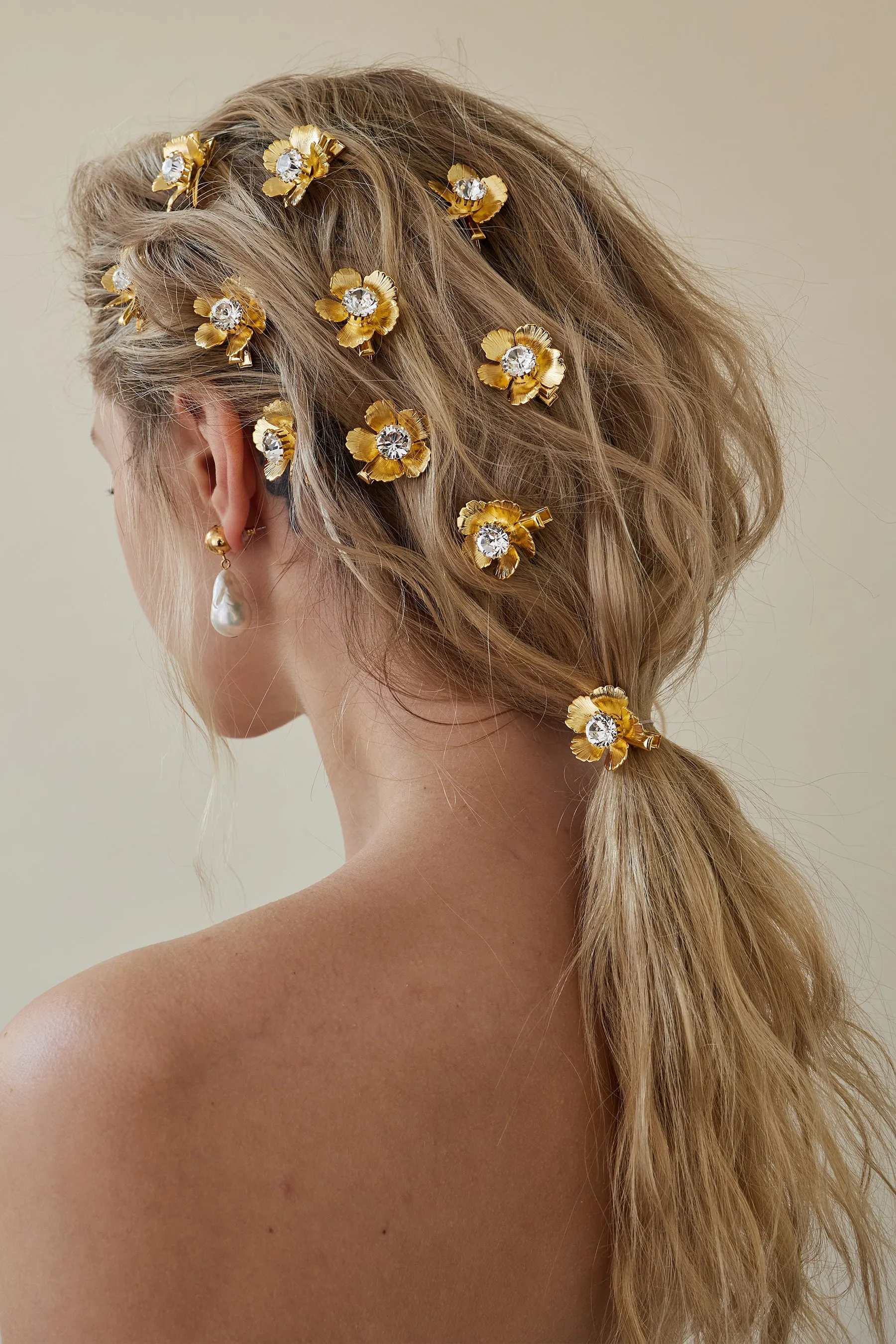 Eden Floral Crystal Clip Set