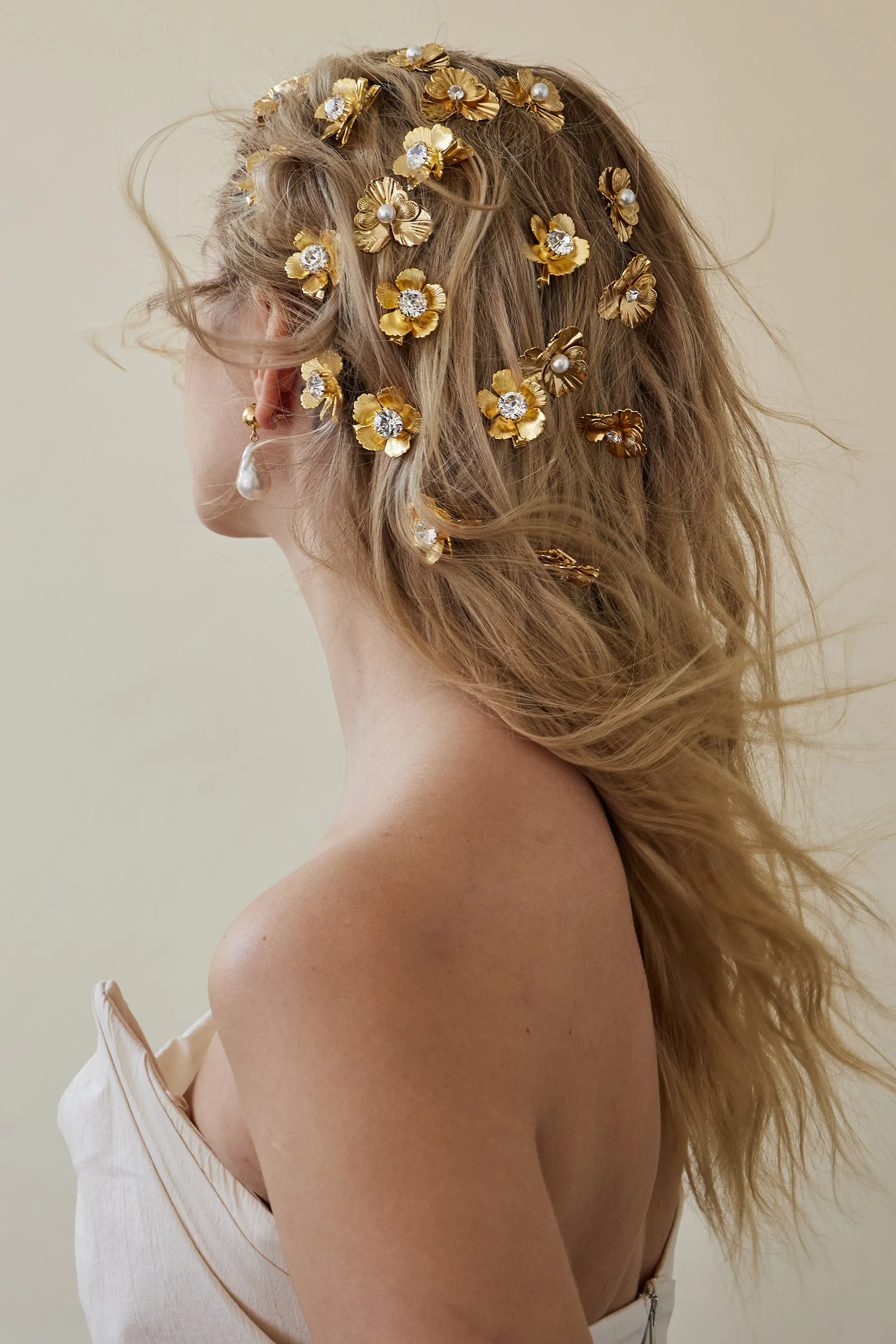 Eden Floral Crystal Clip Set