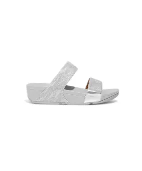 FitFlop Lulu Glitz Slides Silver