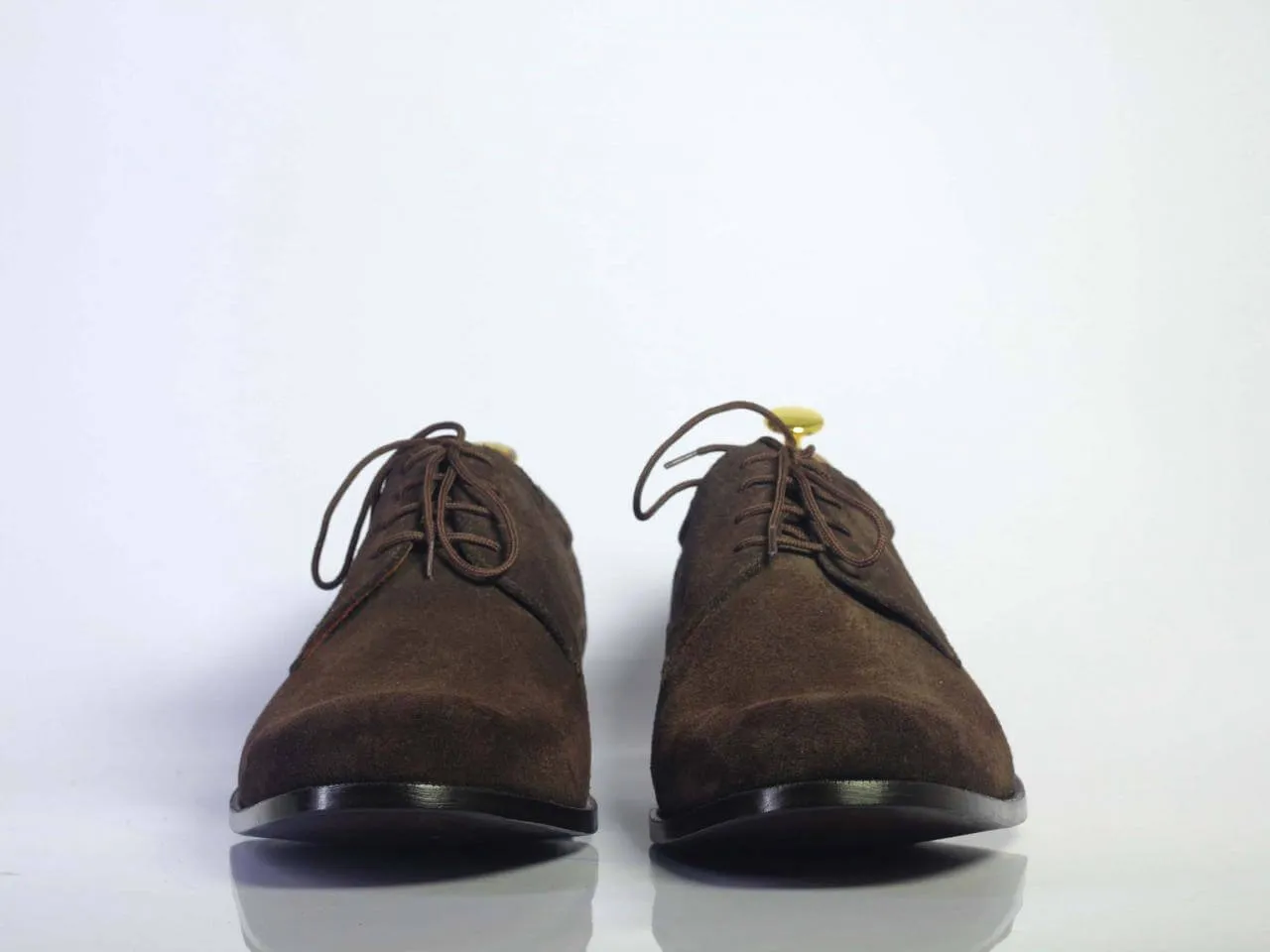 Handmade Men's Chocolate Brown Lace Up Shoes, Men Suede Dress Designer Shoes