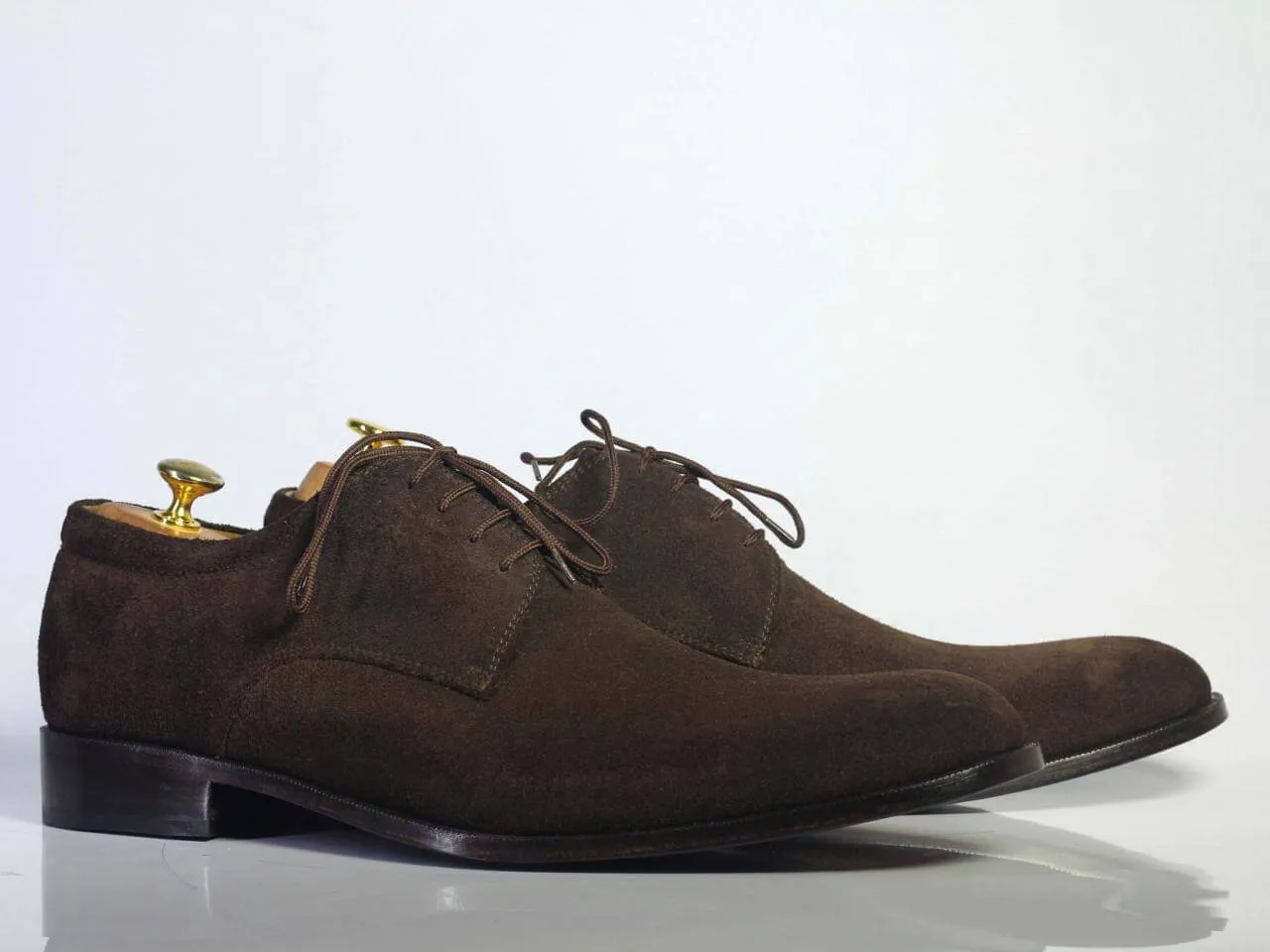 Handmade Men's Chocolate Brown Lace Up Shoes, Men Suede Dress Designer Shoes