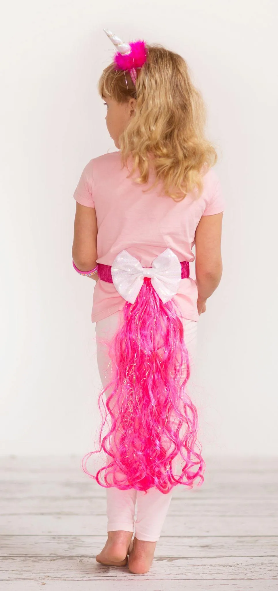 I Love Unicorns Horn & Tail Set - Hot Pink