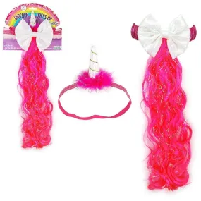 I Love Unicorns Horn & Tail Set - Hot Pink