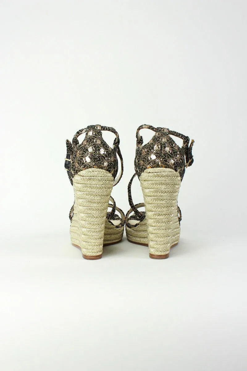 Jean Michel Cazabat Wedge Sandals - 39 IT | 9 US