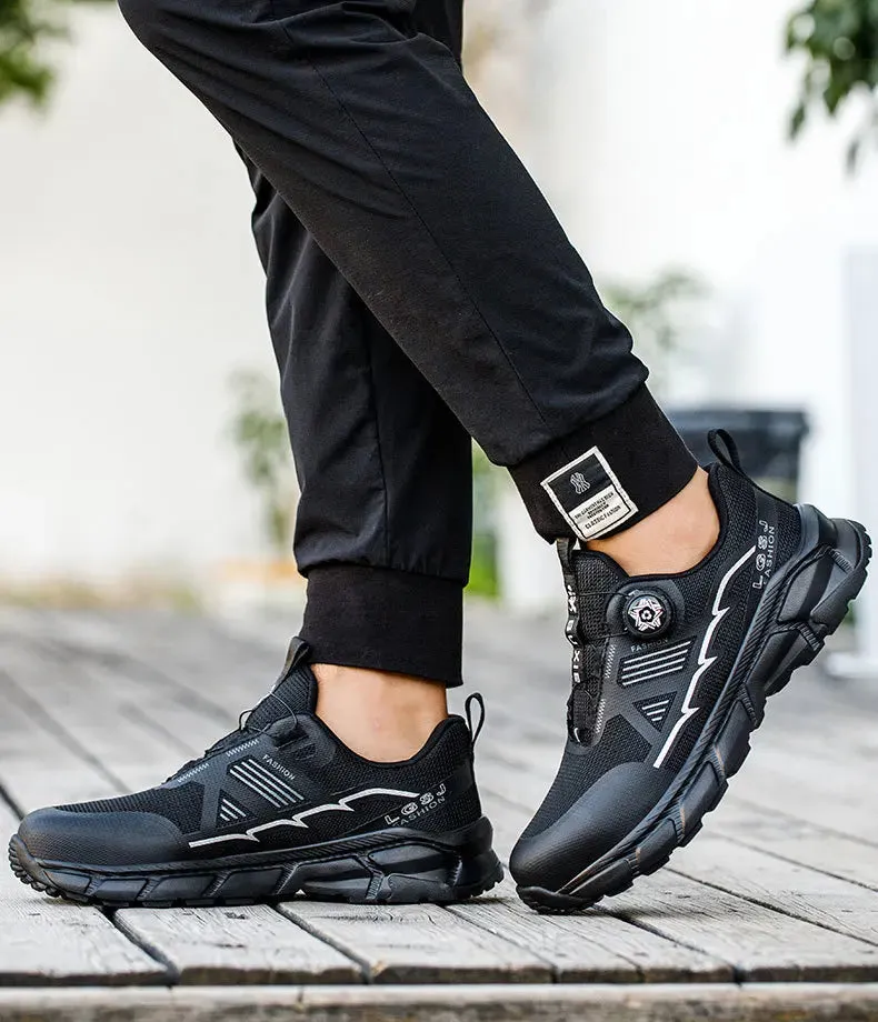 Lightweight Work Safety Shoes Men's Women Steel Toe Rotating Button Work Sneakers Protective Boots