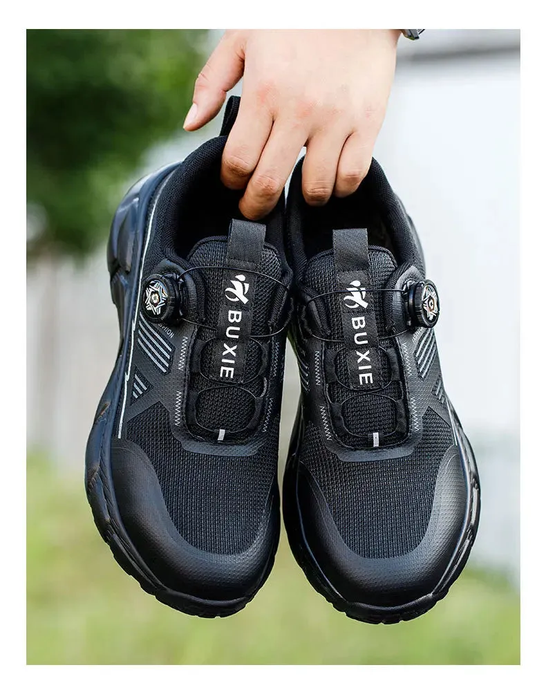 Lightweight Work Safety Shoes Men's Women Steel Toe Rotating Button Work Sneakers Protective Boots