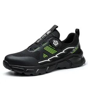 Lightweight Work Safety Shoes Men's Women Steel Toe Rotating Button Work Sneakers Protective Boots