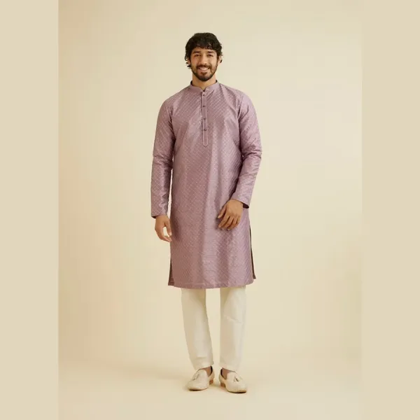 Manyawar Self Patterned Kurta Set