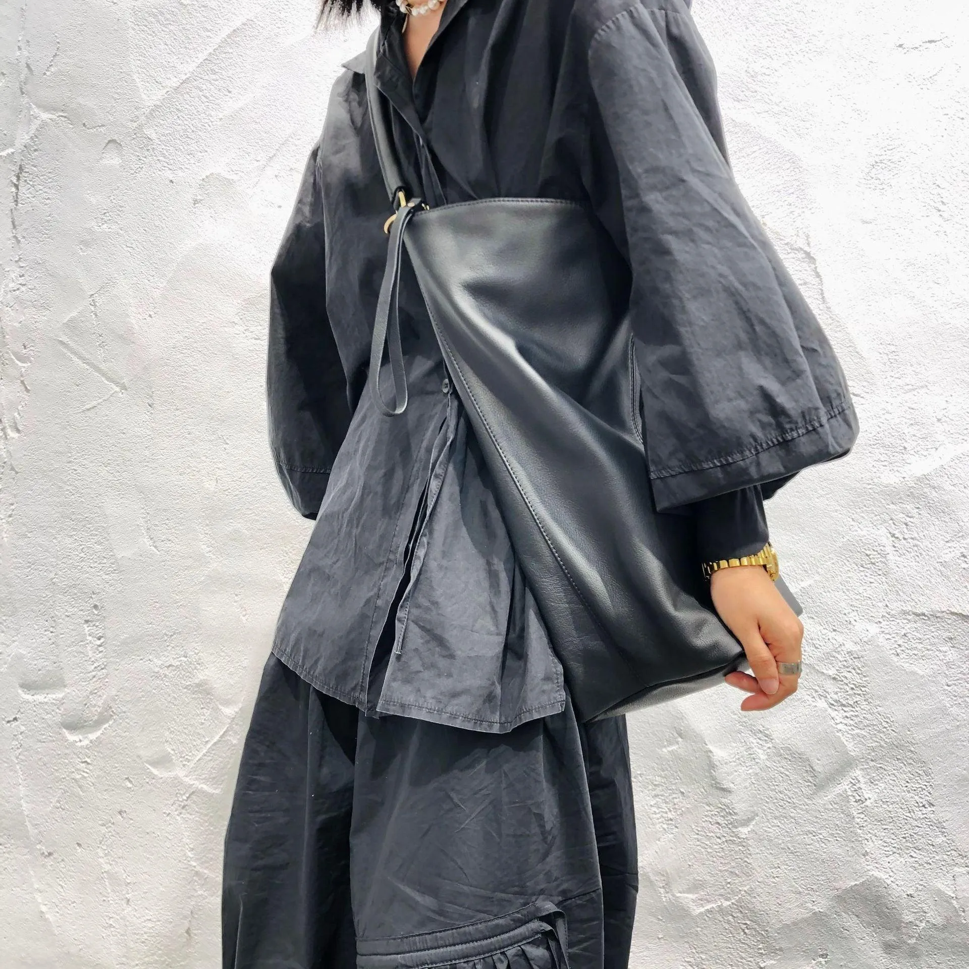 Oversized bag Large leather tote bag | Every Day Bag | Women leather bag Slouchy Crossbody Bag, Black Handbag for Women Soft Leather Bag