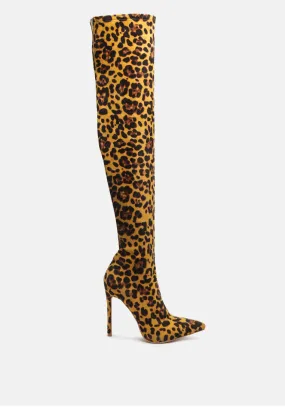 Pokey Suede Over The Knee Block Heeled Boots