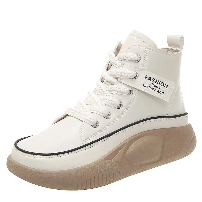 Retro Oxfords Flat Platform Heels Women Boots Work Shoes for Work Autumn Ankle Casual
