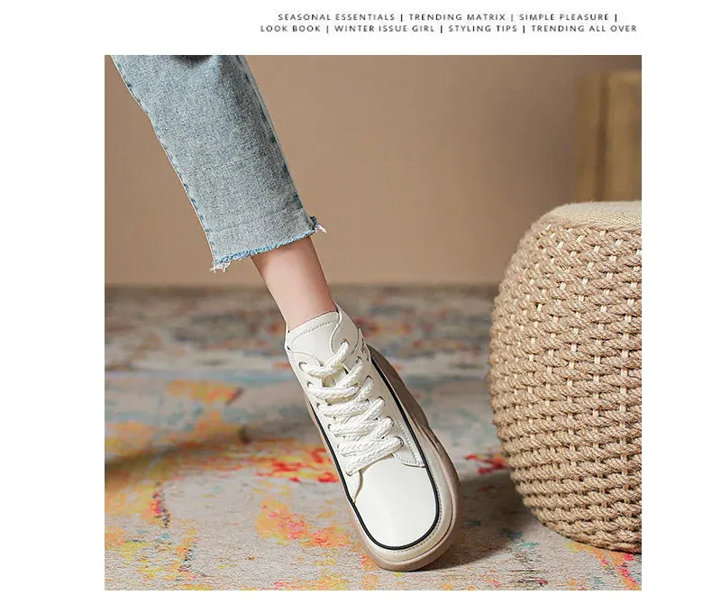 Retro Oxfords Flat Platform Heels Women Boots Work Shoes for Work Autumn Ankle Casual
