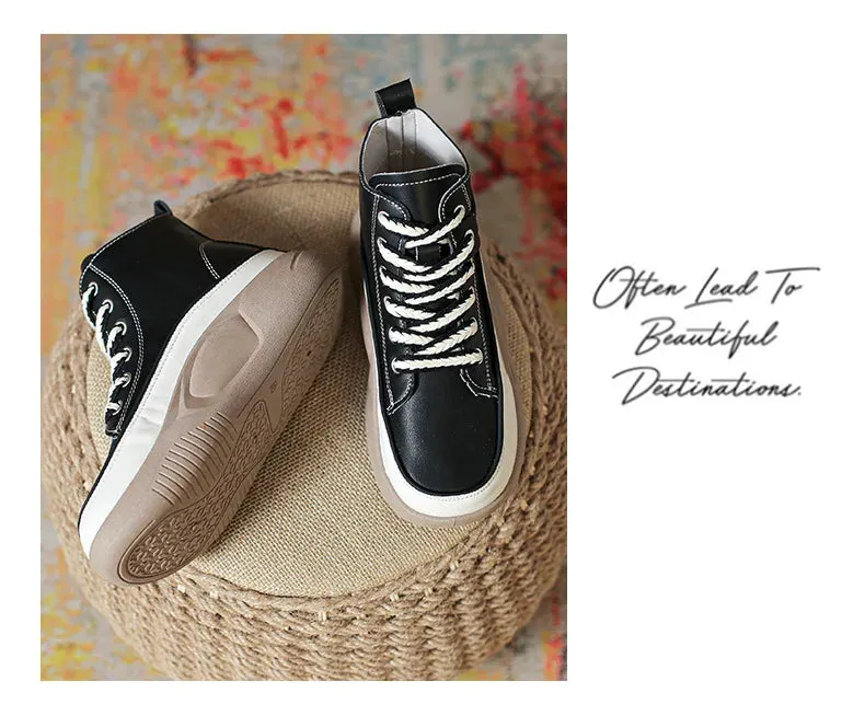 Retro Oxfords Flat Platform Heels Women Boots Work Shoes for Work Autumn Ankle Casual