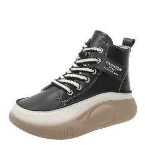 Retro Oxfords Flat Platform Heels Women Boots Work Shoes for Work Autumn Ankle Casual