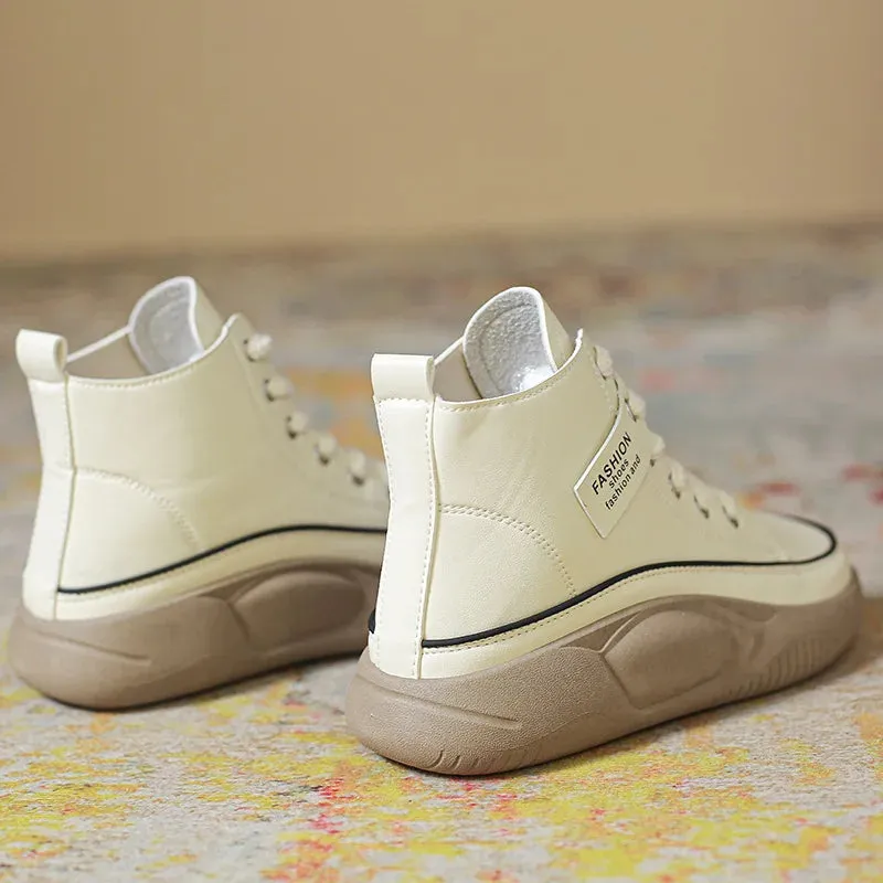 Retro Oxfords Flat Platform Heels Women Boots Work Shoes for Work Autumn Ankle Casual