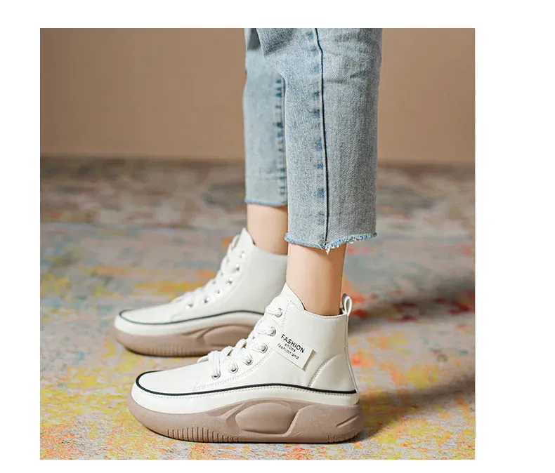 Retro Oxfords Flat Platform Heels Women Boots Work Shoes for Work Autumn Ankle Casual