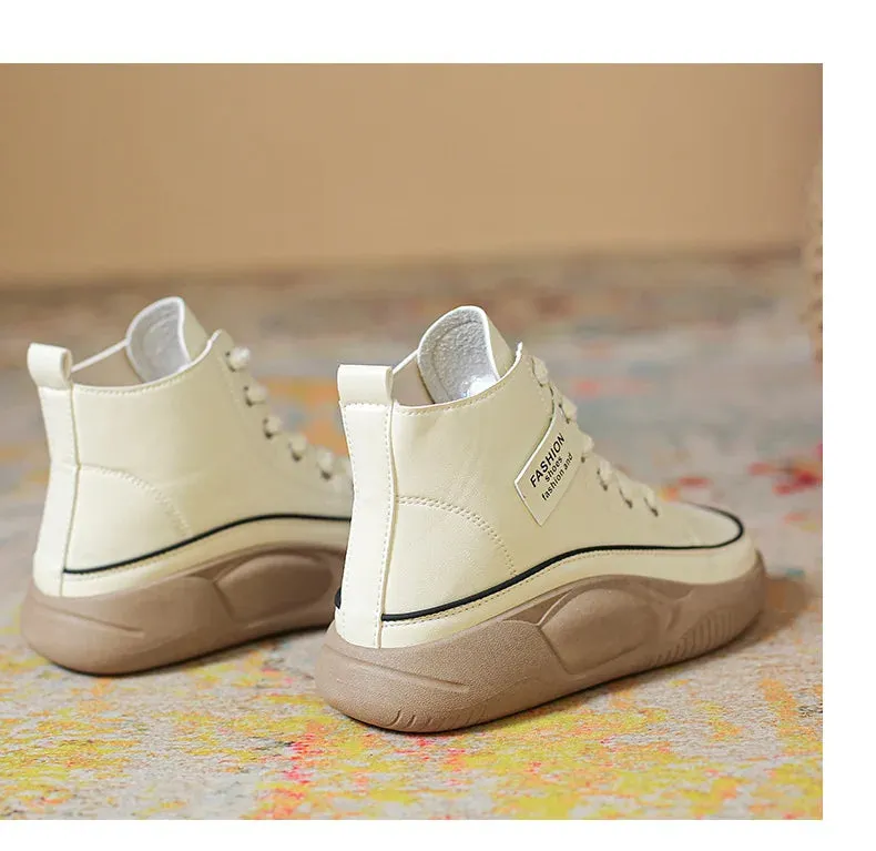 Retro Oxfords Flat Platform Heels Women Boots Work Shoes for Work Autumn Ankle Casual