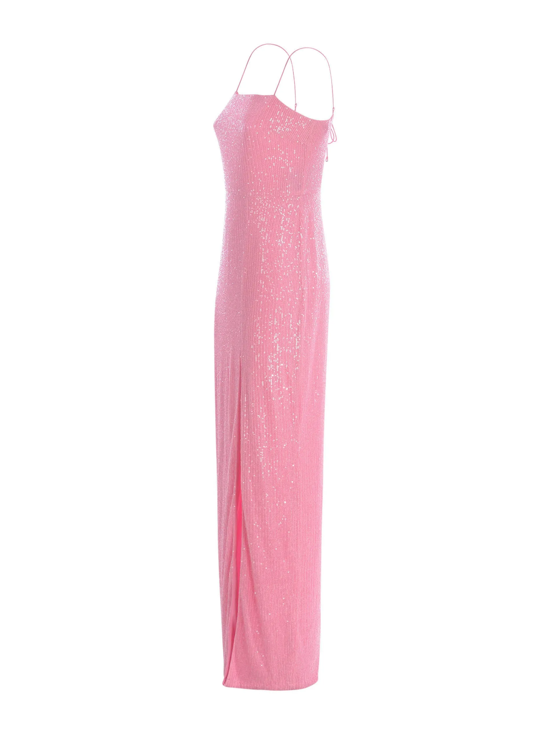 ROTATE Pink Sequin Strap Maxi
