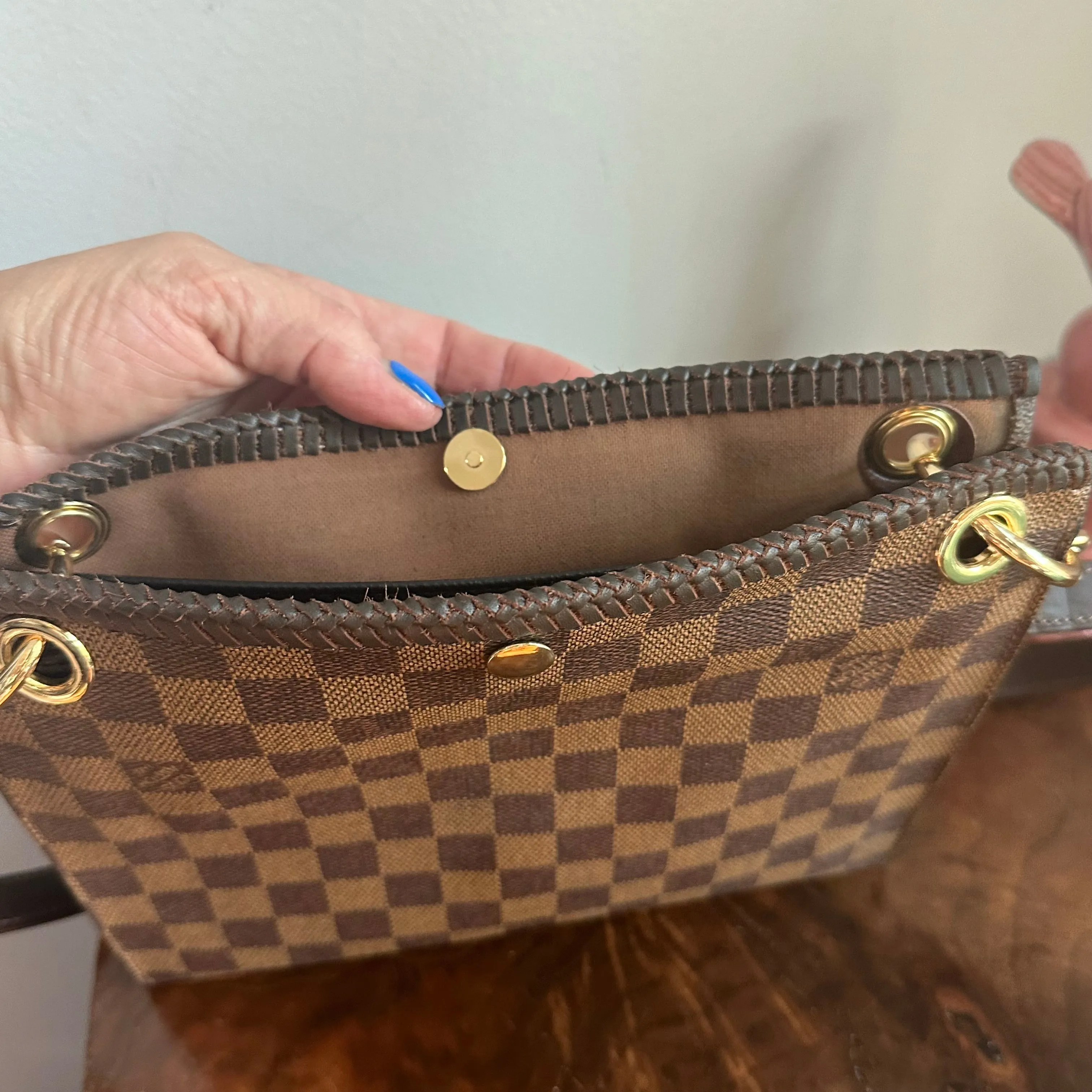 The Swan Crossbody - Vintage Damier in Brown